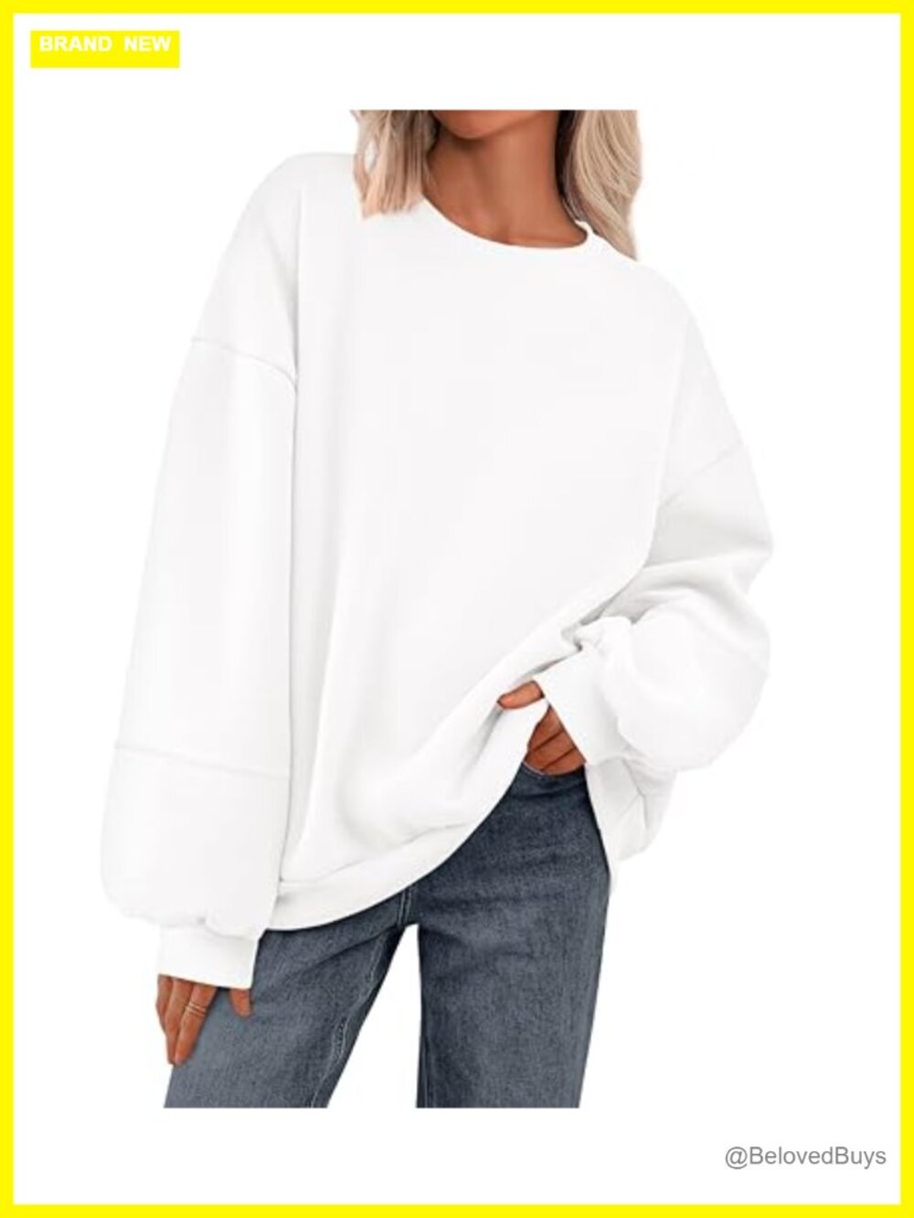 PRETTYGARDEN Womens Fleece Oversized Crewneck Sweatshirt Long Sleeve Pullover